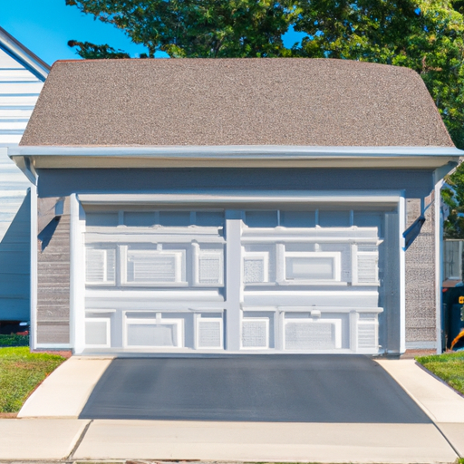 Suburban Voorhees home with a sectional garage door, driveway, and modest landscaping on a clear day.